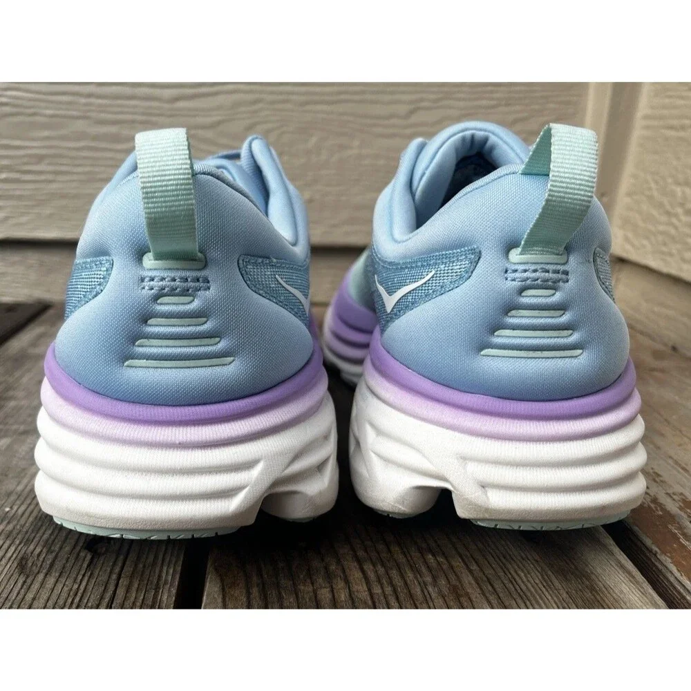 Hoka One One Bondi 8 Women’s 9.5B Running Shoes Airy Blue/Sunlit Ocean